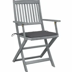 MAISON EXCLUSIVE - Chaises pliables d'extérieur lot de 2 et coussins bois d'acacia