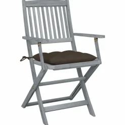 MAISON EXCLUSIVE - Chaises pliables d'extérieur lot de 6 et coussins bois d'acacia