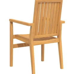 MAISON EXCLUSIVE - Chaises de jardin empilables lot de 6 56,5x57,5x91 cm bois teck