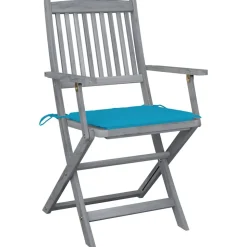 MAISON EXCLUSIVE - Chaises pliables d'extérieur lot de 6 et coussins bois d'acacia