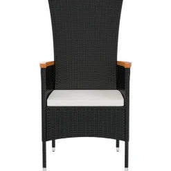 MAISON EXCLUSIVE - Chaises de jardin lot de 2 avec coussins résine tressée noir