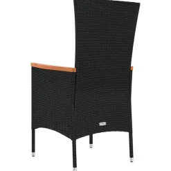 MAISON EXCLUSIVE - Chaises de jardin lot de 2 avec coussins résine tressée noir