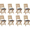 MAISON EXCLUSIVE - Chaises pliables d'extérieur et coussins lot de 8 bois d'acacia