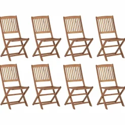 MAISON EXCLUSIVE - Chaises pliables d'extérieur et coussins lot de 8 bois d'acacia