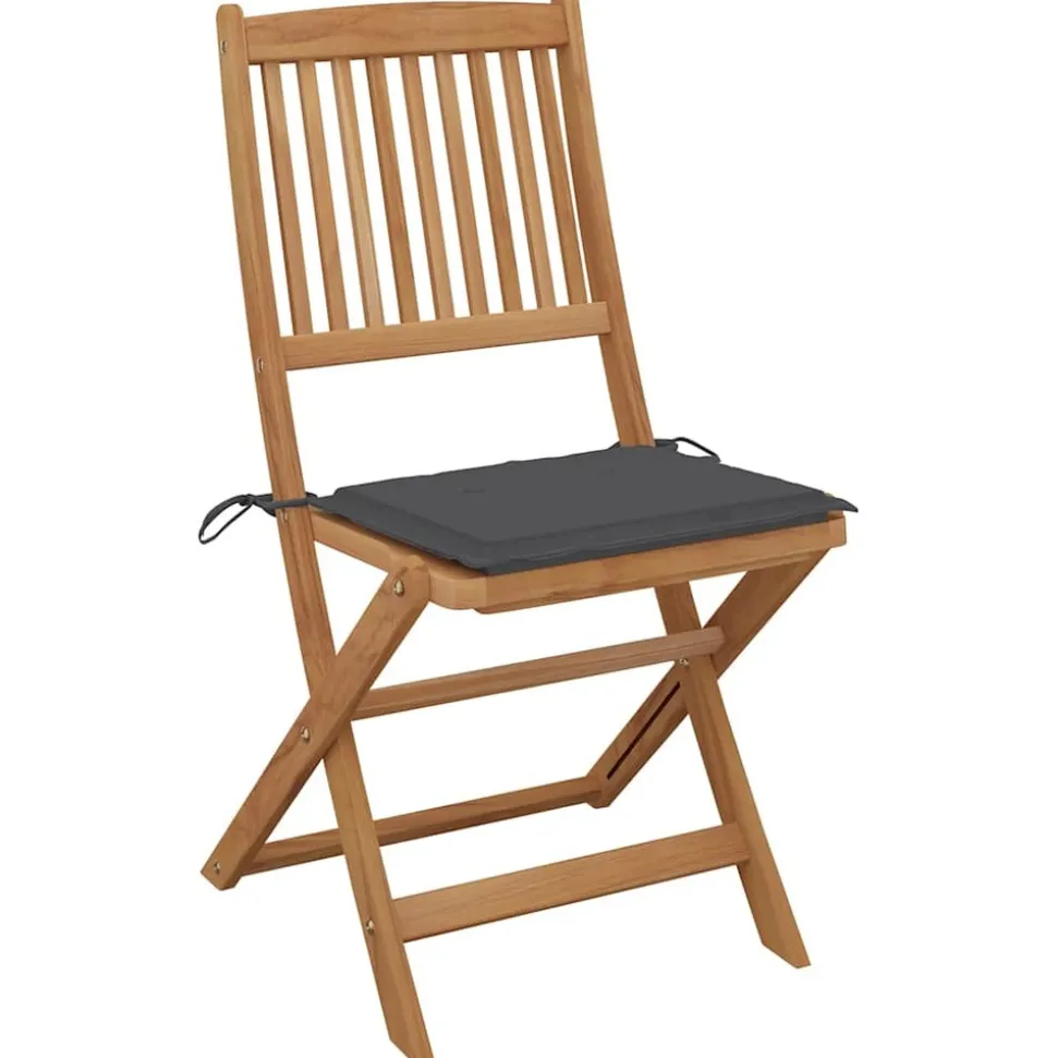 MAISON EXCLUSIVE - Chaises pliables d'extérieur et coussins lot de 8 bois d'acacia