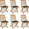 MAISON EXCLUSIVE - Chaises pliables de jardin lot de 6 avec coussins bois d'acacia