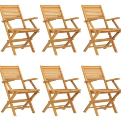 MAISON EXCLUSIVE - Chaises de jardin pliantes lot de 6 55x62x90cm bois massif teck