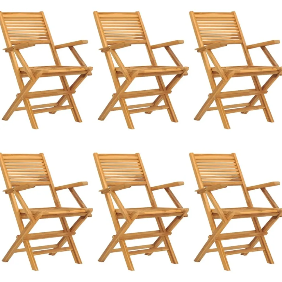 MAISON EXCLUSIVE - Chaises de jardin pliantes lot de 6 55x62x90cm bois massif teck