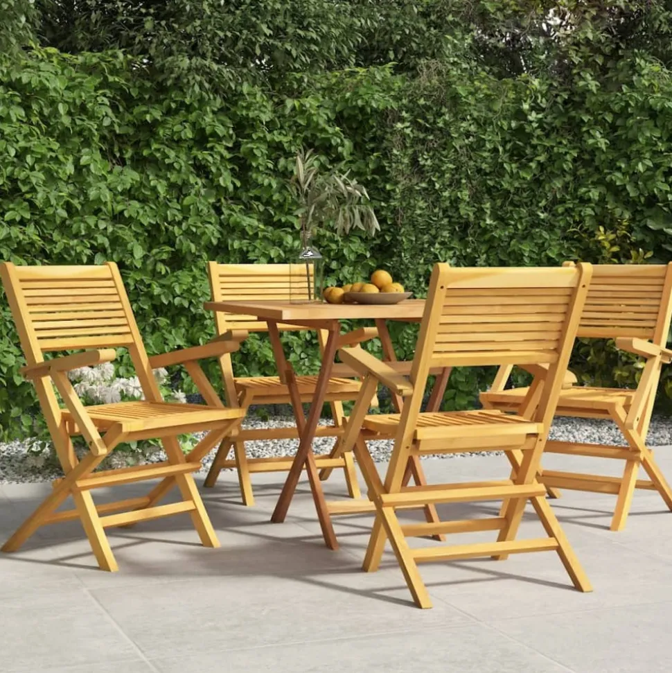 MAISON EXCLUSIVE - Chaises de jardin pliantes lot de 4 55x62x90cm bois massif teck