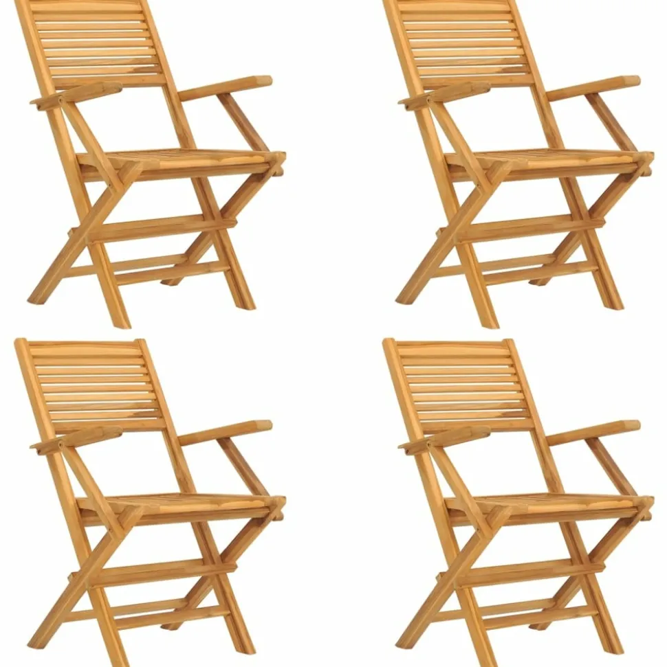 MAISON EXCLUSIVE - Chaises de jardin pliantes lot de 4 55x62x90cm bois massif teck