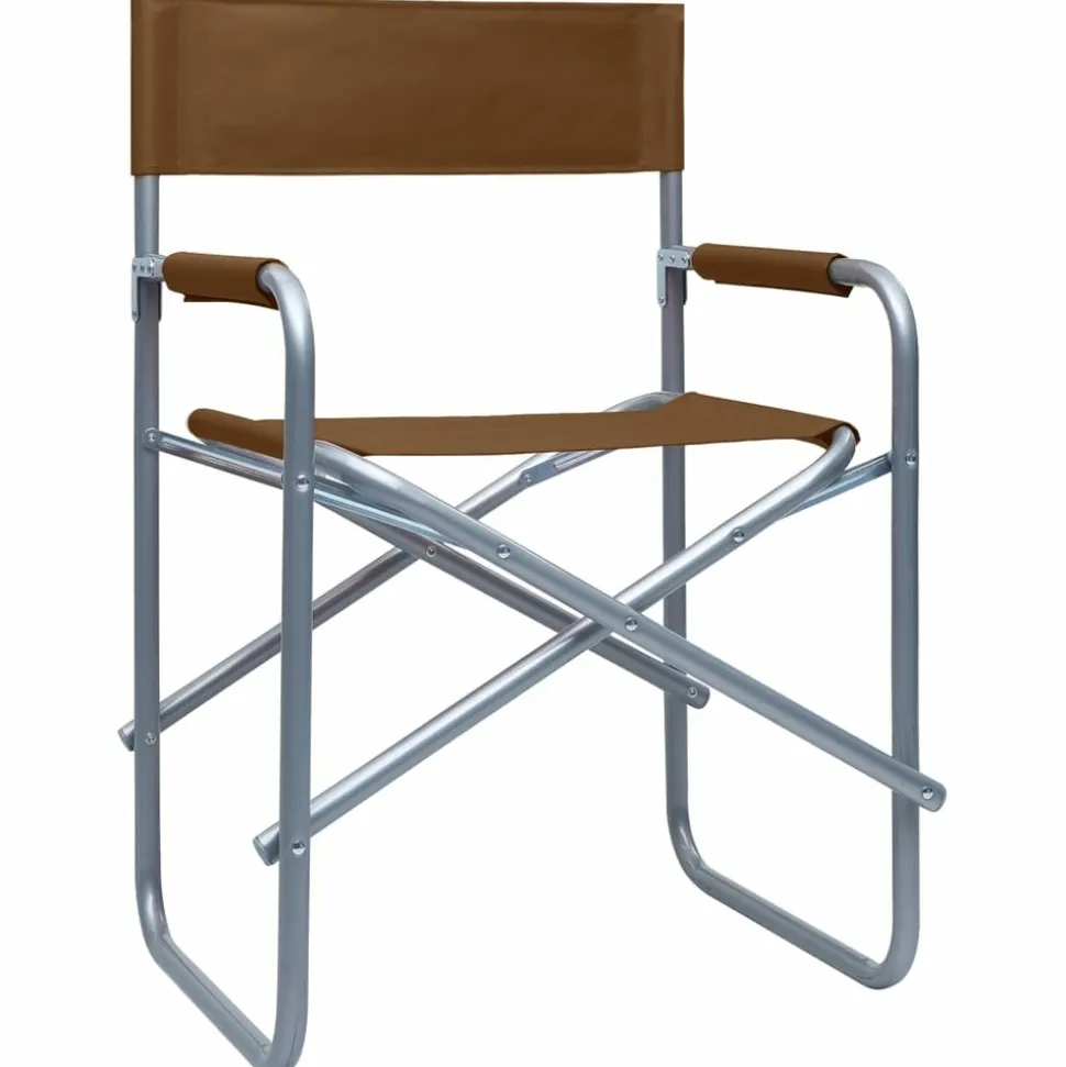 MAISON EXCLUSIVE - Chaises de metteur en scène lot de 2 acier marron