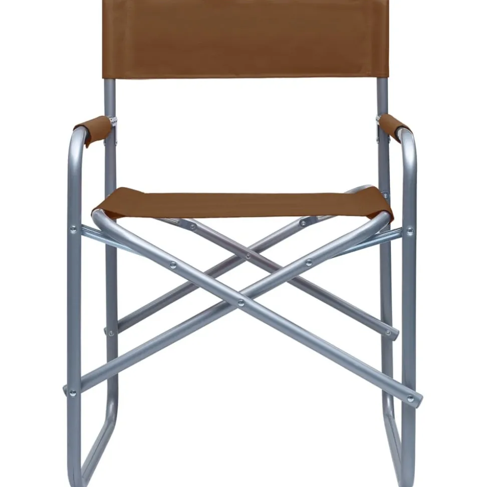 MAISON EXCLUSIVE - Chaises de metteur en scène lot de 2 acier marron