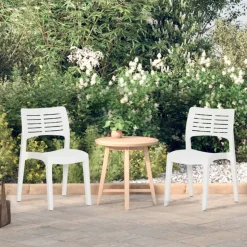 MAISON EXCLUSIVE - Chaises de jardin lot de 2 blanc polypropylène