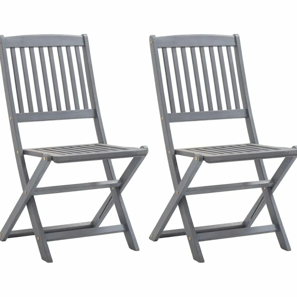 MAISON EXCLUSIVE - Chaises pliables d'extérieur lot de 2 bois d'acacia solide