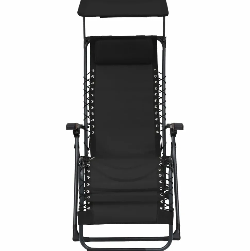 MAISON EXCLUSIVE - Chaises pliables de terrasse lot de 2 textilène noir