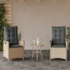 MAISON EXCLUSIVE - Chaises inclinables jardin lot de 2 et coussins résine tressée