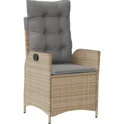MAISON EXCLUSIVE - Chaises inclinables jardin lot de 2 et coussins résine tressée