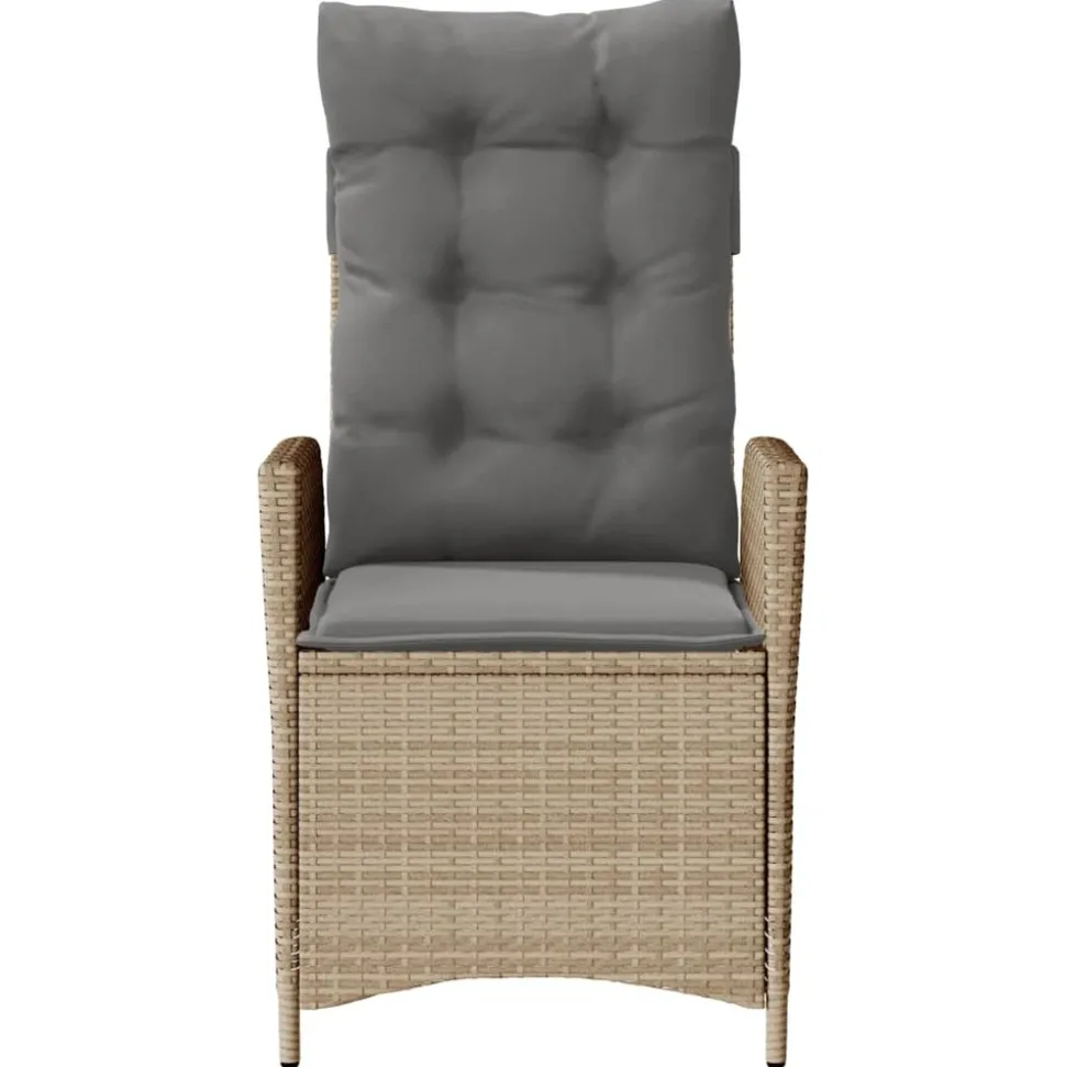 MAISON EXCLUSIVE - Chaises inclinables jardin lot de 2 et coussins résine tressée