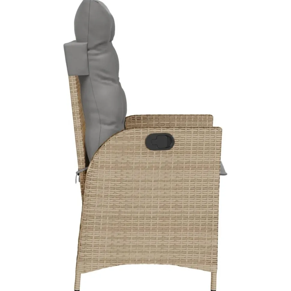 MAISON EXCLUSIVE - Chaises inclinables jardin lot de 2 et coussins résine tressée