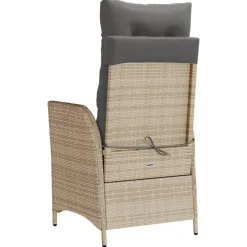 MAISON EXCLUSIVE - Chaises inclinables jardin lot de 2 et coussins résine tressée