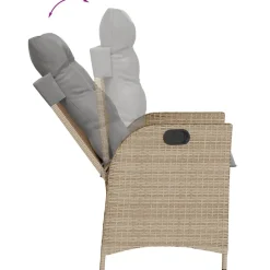 MAISON EXCLUSIVE - Chaises inclinables jardin lot de 2 et coussins résine tressée