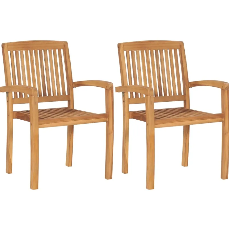 MAISON EXCLUSIVE - Chaises de jardin lot de 2 avec coussins à carreaux rouges teck