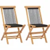 MAISON EXCLUSIVE - Chaises pliables de jardin lot de 2 bois teck solide et corde