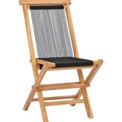 MAISON EXCLUSIVE - Chaises pliables de jardin lot de 2 bois teck solide et corde