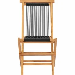 MAISON EXCLUSIVE - Chaises pliables de jardin lot de 2 bois teck solide et corde