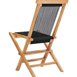 MAISON EXCLUSIVE - Chaises pliables de jardin lot de 2 bois teck solide et corde