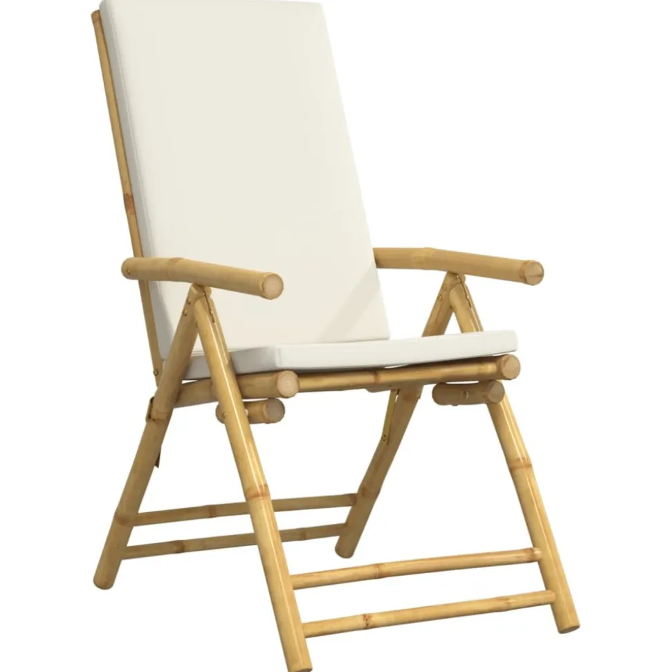 MAISON EXCLUSIVE - Chaises inclinables de jardin pliantes lot de 4 coussins bambou