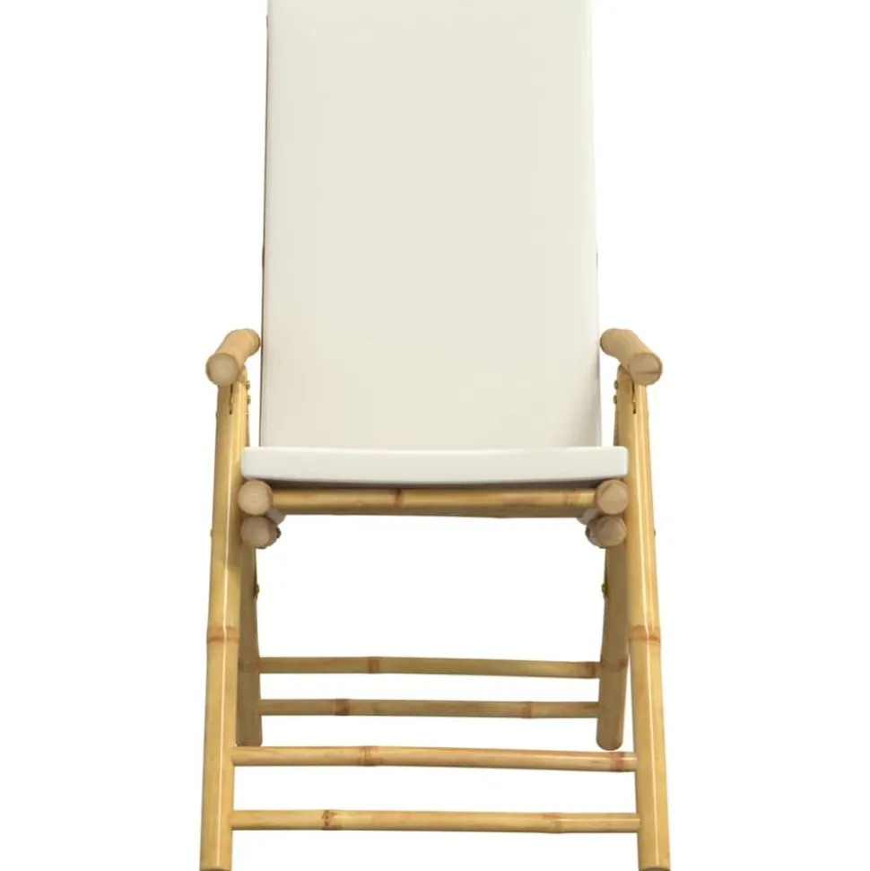 MAISON EXCLUSIVE - Chaises inclinables de jardin pliantes lot de 4 coussins bambou