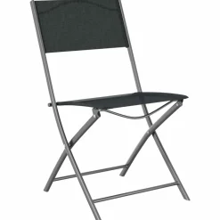 MAISON EXCLUSIVE - Chaises d'extérieur pliables lot de 2 noir acier et textilène