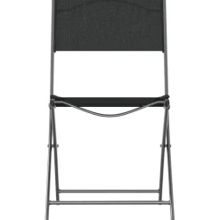 MAISON EXCLUSIVE - Chaises d'extérieur pliables lot de 2 noir acier et textilène