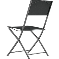 MAISON EXCLUSIVE - Chaises d'extérieur pliables lot de 2 noir acier et textilène