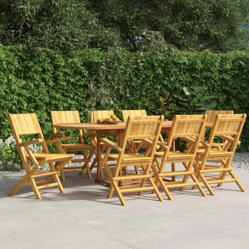 MAISON EXCLUSIVE - Chaises de jardin pliantes lot de 8 55x61x90cm bois massif teck
