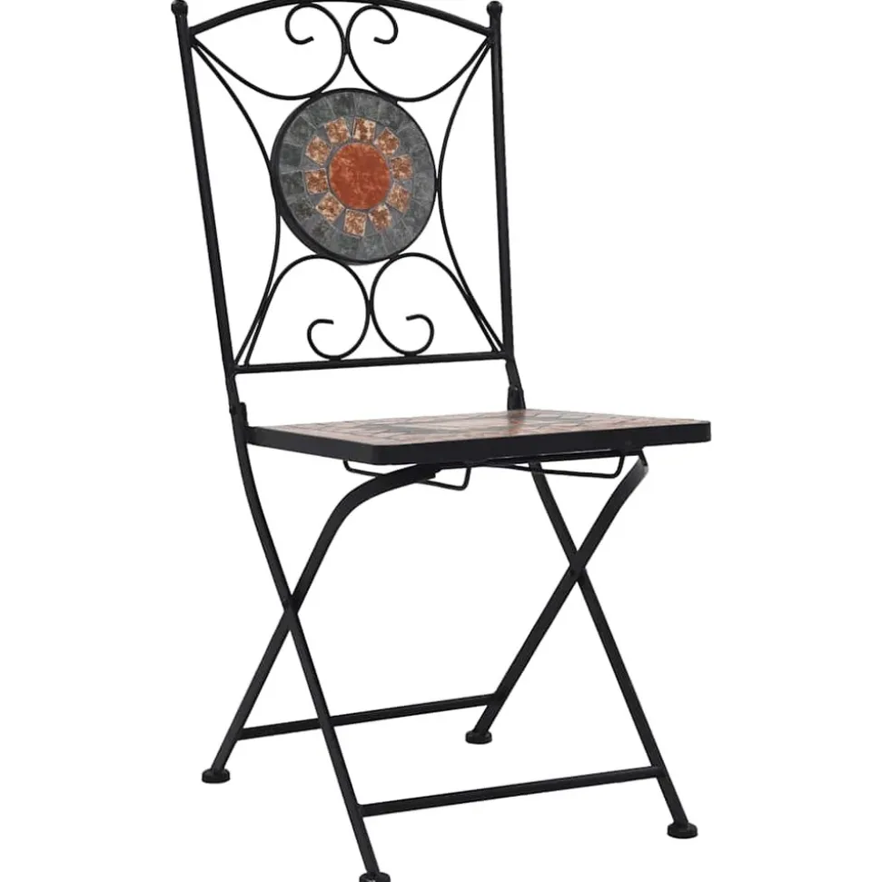 MAISON EXCLUSIVE - Chaises de bistrot mosaïque 2 pcs orange et gris