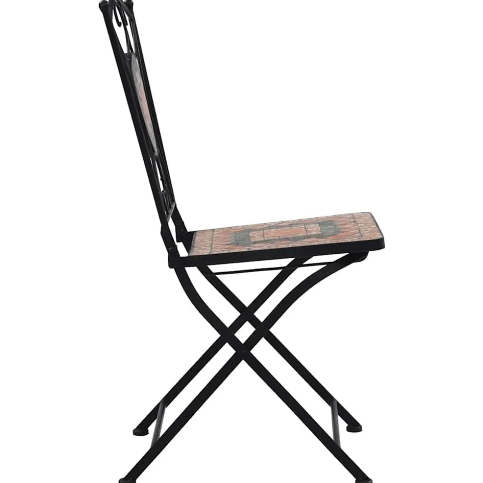 MAISON EXCLUSIVE - Chaises de bistrot mosaïque 2 pcs orange et gris