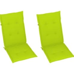 MAISON EXCLUSIVE - Chaises de jardin lot de 2 et coussins vert vif teck massif