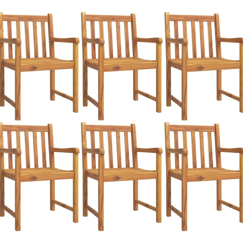 MAISON EXCLUSIVE - Chaises de jardin lot de 6 56x55,5x90 bois massif d'acacia