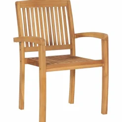 MAISON EXCLUSIVE - Chaises de jardin empilables lot de 4 bois de teck solide