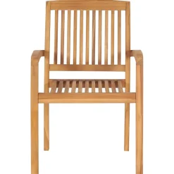 MAISON EXCLUSIVE - Chaises de jardin empilables lot de 4 bois de teck solide