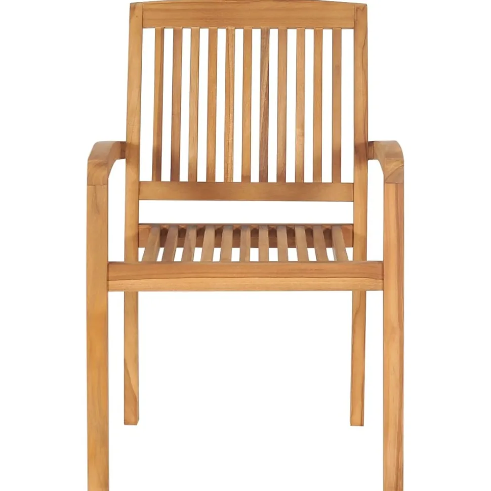 MAISON EXCLUSIVE - Chaises de jardin empilables lot de 4 bois de teck solide