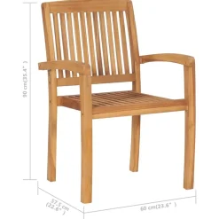MAISON EXCLUSIVE - Chaises de jardin empilables lot de 4 bois de teck solide