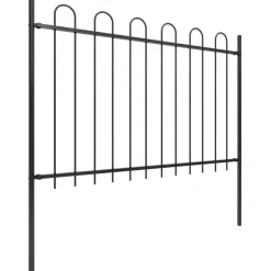 MAISON EXCLUSIVE - Clôture de jardin avec arceau en acier 537 x 120 cm noir