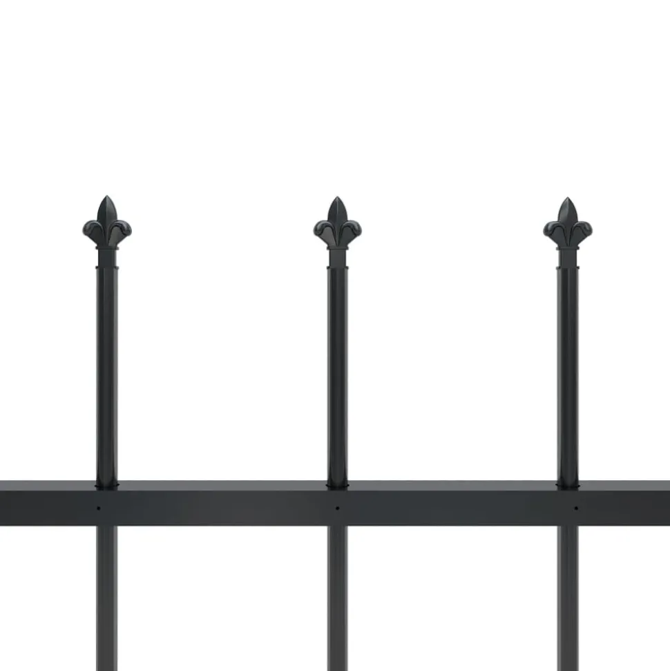 MAISON EXCLUSIVE - Clôture de jardin avec dessus en forme de lance en acier 1070 x 150 cm noir