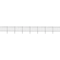 MAISON EXCLUSIVE - Clôture de jardin avec dessus en forme de lance en acier 1426 x 120 cm noir