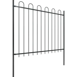 MAISON EXCLUSIVE - Clôture de jardin avec dessus en cerceau acier 3,4 x 1,5 m noir