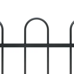 MAISON EXCLUSIVE - Clôture de jardin avec dessus en cerceau acier 3,4 x 1,5 m noir
