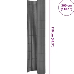 MAISON EXCLUSIVE - Clôture de jardin double face 110x300 cm gris